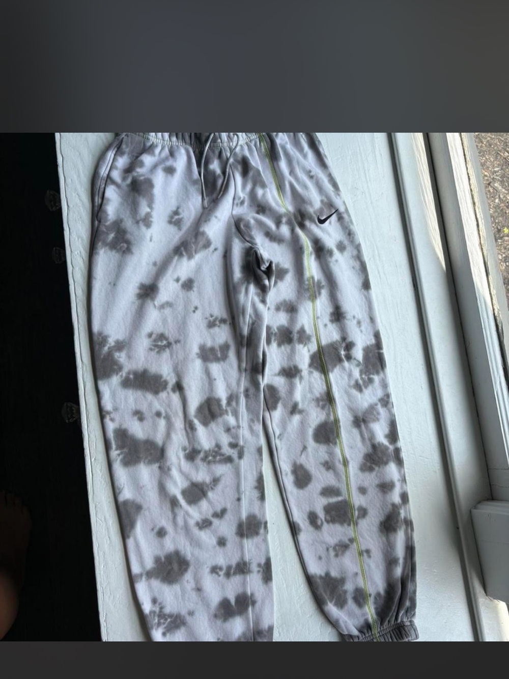 Nike Sportswear Icon Clash Tie Dye Fleece Joggers Gray White Size XS GUC
